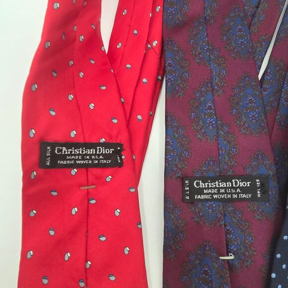 LOT 3 Christian Dior Pattern Silk Neck Ties Assorted Casual Career - Picture 6 of 7